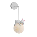 Cute Rabbit Shaped Wall Lamp With Glowing Moon Like Sphere Design 3d model