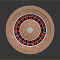Home Entertainment Roulette Wheel With Red Black Numbered Slots And Metal Spindle Wooden Base