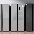 Sleek Silver And Black Refrigerators With Modern Digital Display And Contemporary Design 3d model