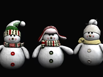 Three Snowmen 02 3d model