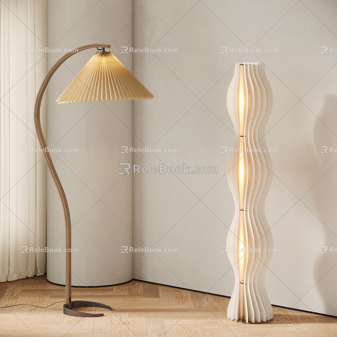 Cream Wind Floor Lamp Lamps Antique Cream Wind Silent 3d model