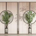 screen partition bamboo painting screen partition 3d model