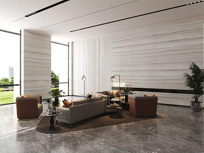 Office Reception Area Hotel Rest Area Office Hall 3d model