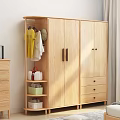 Nordic Wardrobe Solid Oak Wardrobe 3d model