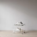 Transparent Acrylic Side Table With Wheels And Multi Tier Shelves For Stylish Home