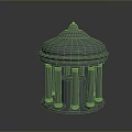 Classical Architectural Model With Dome Top And Supporting Columns Structure