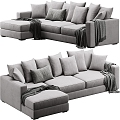 Casual Sofa Casual Sofa Double Sofa Living Room Sofa European Style Pillow Pillow Home Furniture 3d model