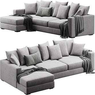 Casual Sofa Casual Sofa Double Sofa Living Room Sofa European Style Pillow Home Furniture 3d model