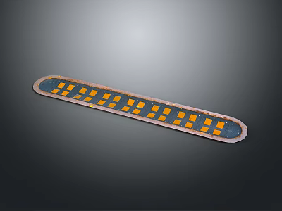 Scene Component Long Strip Design With Black And Orange Squares Pattern 3d model