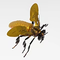 Decorative Ornament Set Featuring Bee Figure with Golden Wings for Home Decor