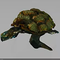 Colorful Turtle Sculpture With Shiny Shell And Turquoise Body Glossy Surface And Vibrant Hues