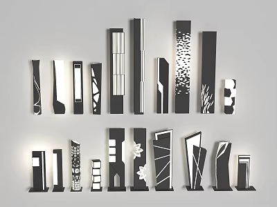 Various Modern Outdoor Lights With Creative Shapes For Home Garden Decor 3d model