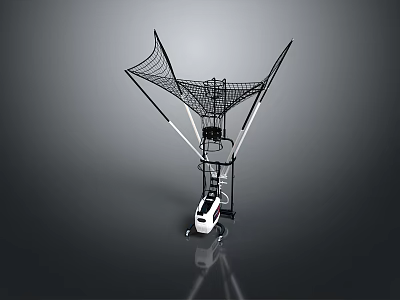 Portable Tennis Training Machine With Net Frame Adjustable Stand And Wheels 3d model