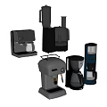 Essential Modern Kitchen Appliances Including Blender Food Processor Coffee Maker And Espresso Machine 3d model