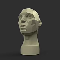 Game And Film Character Low Poly 3D Head Sculpture Model Design