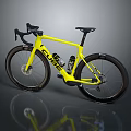 Yellow Cube Road Bicycle With Sleek Design And Black Wheels 3d model