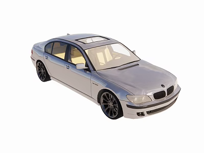 Silver Luxury Sedan With Sunroof And Black Rims Sleek Exterior Design 3d model