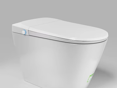 Modern White Smart Toilet with Sleek One Piece Design for Contemporary Home Bathroom 3d model