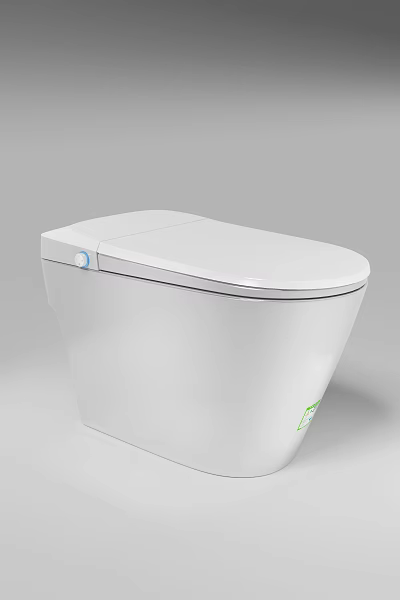 Modern White Smart Toilet with Sleek One Piece Design for Contemporary Home Bathroom 3d model