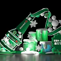 Snowbeer Themed Green Bottle Shape Photo Spot With Snowflakes And Ice Elements 2024-2025