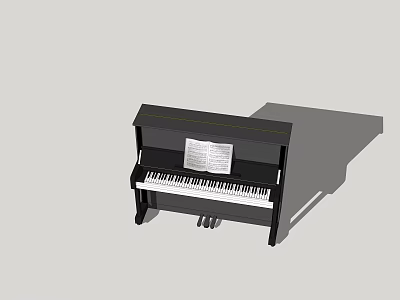 Stylish Black Piano Decorative Piece With Sheet Music On Top For Home Decoration 3d model