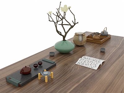 New Chinese Tea Set 3d model