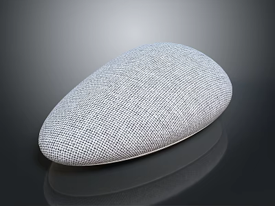 Gray Pebble Shaped Soft Mesh Texture Cushion For Living Room Home Decor 3d model