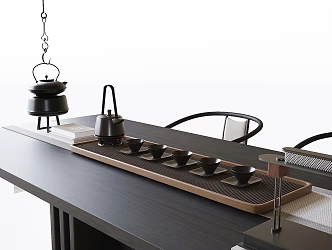 Modern Tea Set Ornaments Tea Cup Teapot 3d model