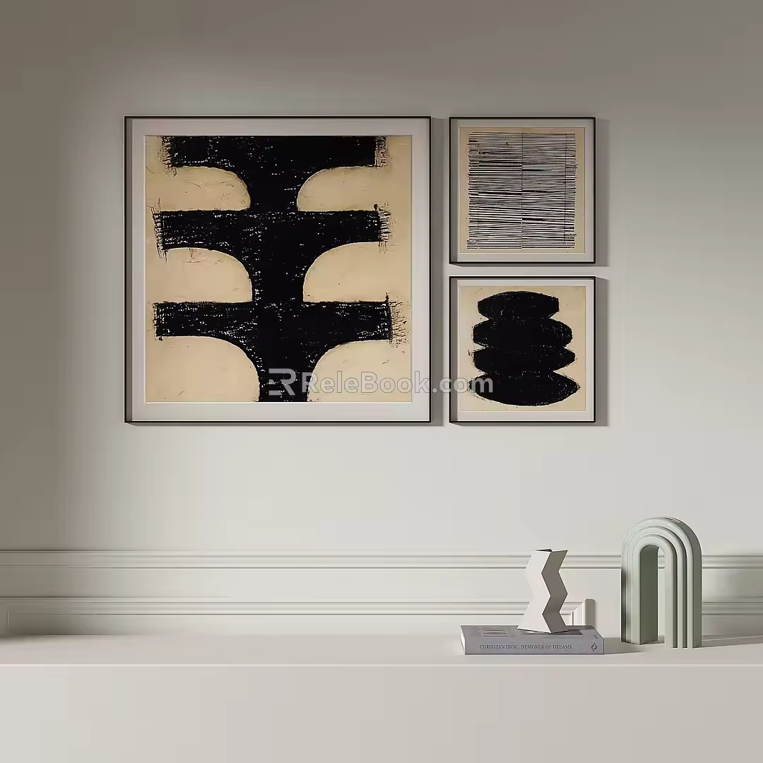 Simple abstract decorative painting 3d model