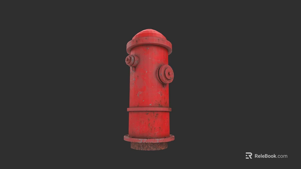 Red Fire Hydrant As Essential Road Infrastructure With Rustic Exterior Design 3d model 