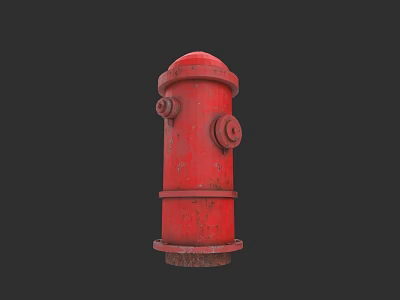 Red Fire Hydrant As Essential Road Infrastructure With Rustic Exterior Design 3d model