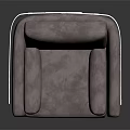 Modern Light Purple Upholstered Armchair With Padded Armrests And Metal Frame Legs