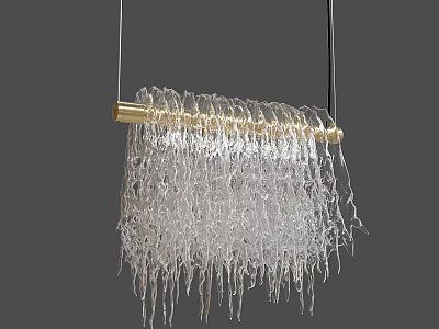 Modern Elegant Crystal Chandelier With Transparent Crystal Tassels And Gold Metal Frame 3d model