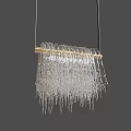 Modern Elegant Crystal Chandelier With Transparent Crystal Tassels And Gold Metal Frame