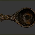 Vintage Handcrafted Wooden Spoon With Intricate Carved Patterns And Decorative Handle