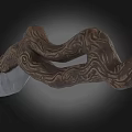 Handcrafted Knife With Intricately Carved Wooden Handle And Sharp Metal Blade