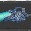 Sci Fi Device With Green Transparent Front And Metallic Mechanical Structure