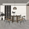 Quiet Restaurant Tables and Chairs 3d model