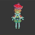 Cartoon Character With Golden Hair Red Hat And Traditional Costume