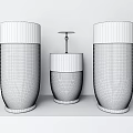 Decorative Ornament Set with Cylindrical Design Silver Top and Woven Texture in Brown Blue Black
