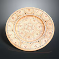 Ceramic Decorative Plate With Intricate Circular Patterns And Colorful Geometric Motifs 3d model