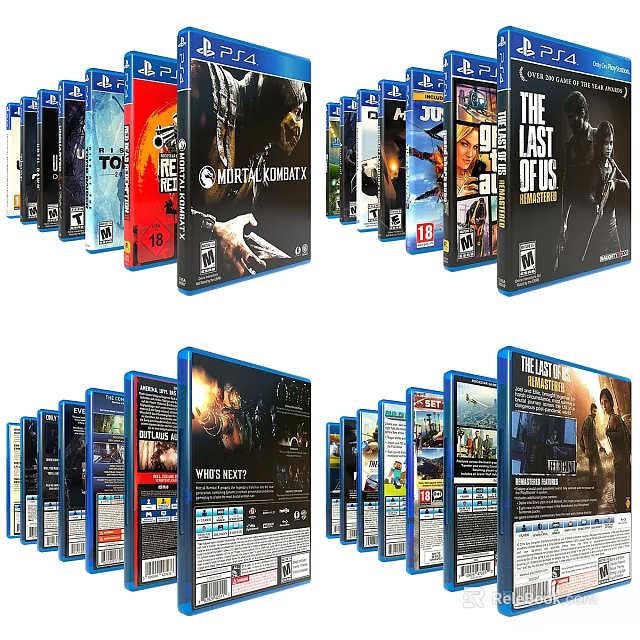 Blu-ray Discs Decorative Display Set With Various Movie Covers For Collection 3d model 