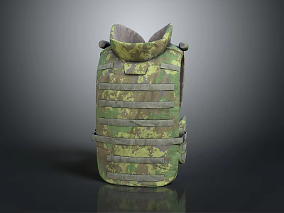 Camouflage Tactical Vest With Multiple Pockets And Adjustable Straps For Outdoor Activities 3d model