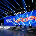 Conference Hall Stage With Leader Branding Modern Lighting And Seating