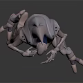 Sci Fi Character And Alien Creature 3D Model With Humanoid Features And Mechanical Design