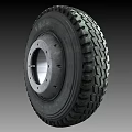 Heavy Duty Tire With Black Rubber Construction And Metal Rim Tread Pattern