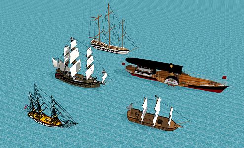 Modern ship pirate ship 3d model