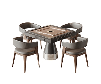 Modern Mahjong Table and Chair 3d model