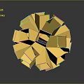 Yellow Geometric Cube 3D Structure Decorative Ornament Set For Modern Home Decor