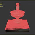 Traditional Stone Fountain With Decorative Finial And Mossy Square Base